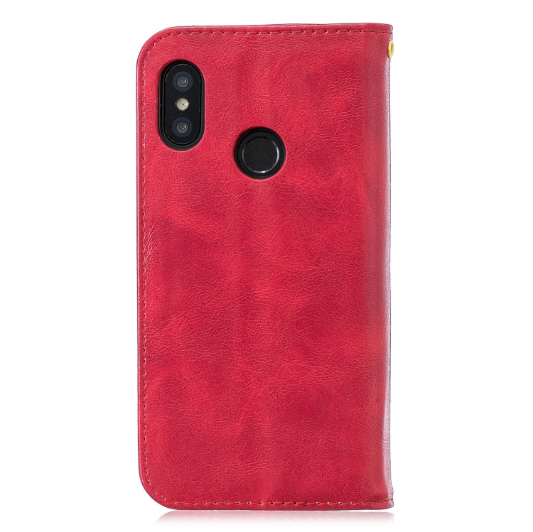 For Xiaomi Redmi 6 Pro Copper Buckle Nappa Texture Horizontal Flip Leather Case, with Holder & Card Slots & Wallet