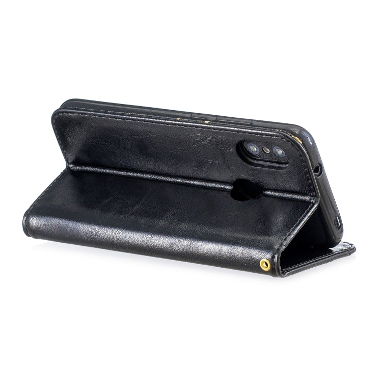 For Xiaomi Redmi 6 Pro Copper Buckle Nappa Texture Horizontal Flip Leather Case, with Holder & Card Slots & Wallet