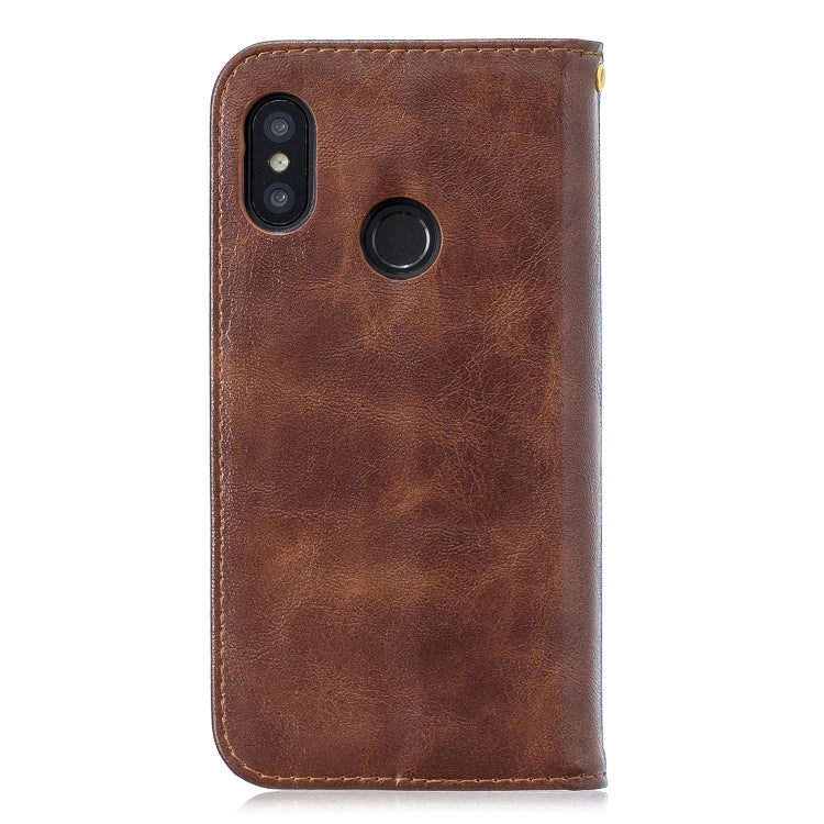 For Xiaomi Redmi 6 Pro Copper Buckle Nappa Texture Horizontal Flip Leather Case, with Holder & Card Slots & Wallet