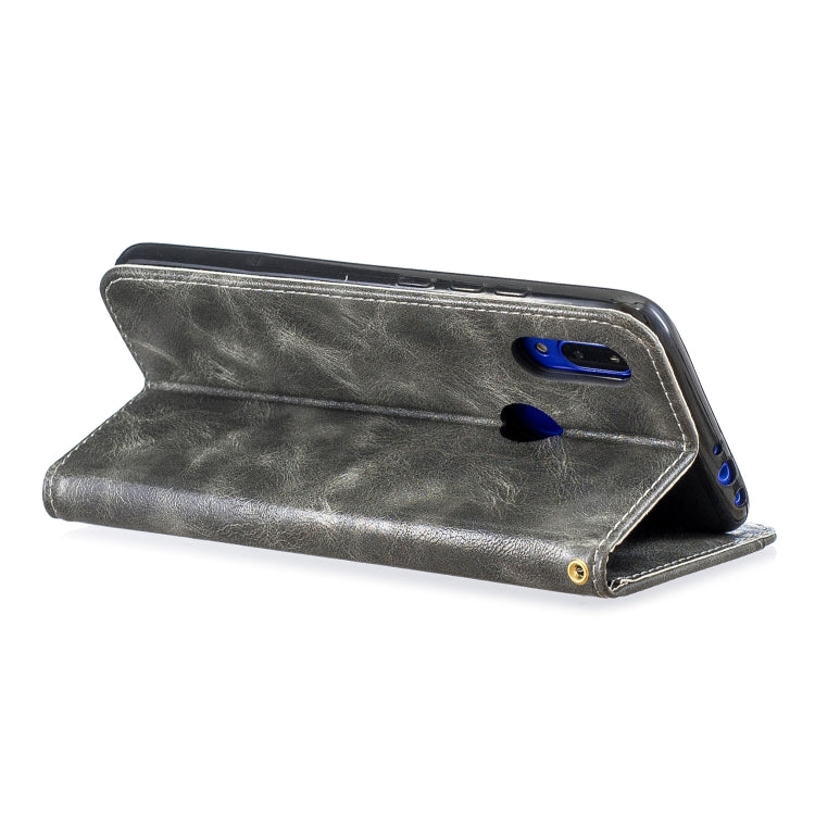 For Xiaomi Redmi 7 Copper Buckle Nappa Texture Horizontal Flip Leather Case, with Holder & Card Slots & Wallet