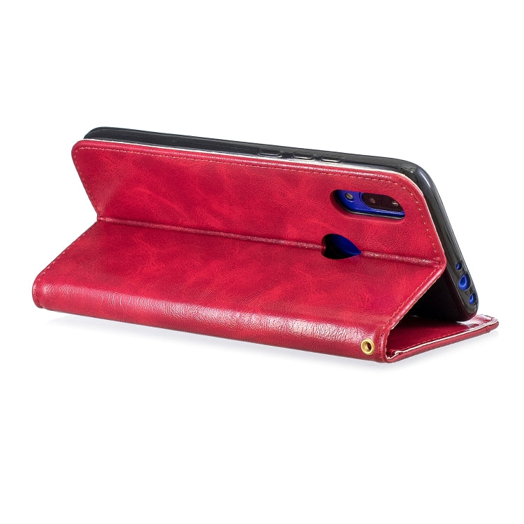 For Xiaomi Redmi 7 Copper Buckle Nappa Texture Horizontal Flip Leather Case, with Holder & Card Slots & Wallet