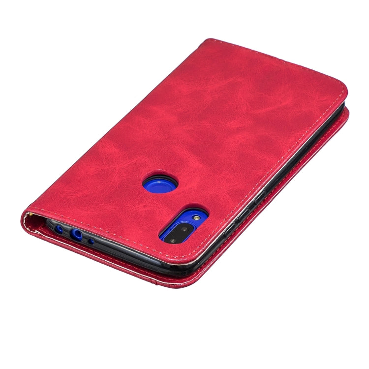 For Xiaomi Redmi 7 Copper Buckle Nappa Texture Horizontal Flip Leather Case, with Holder & Card Slots & Wallet