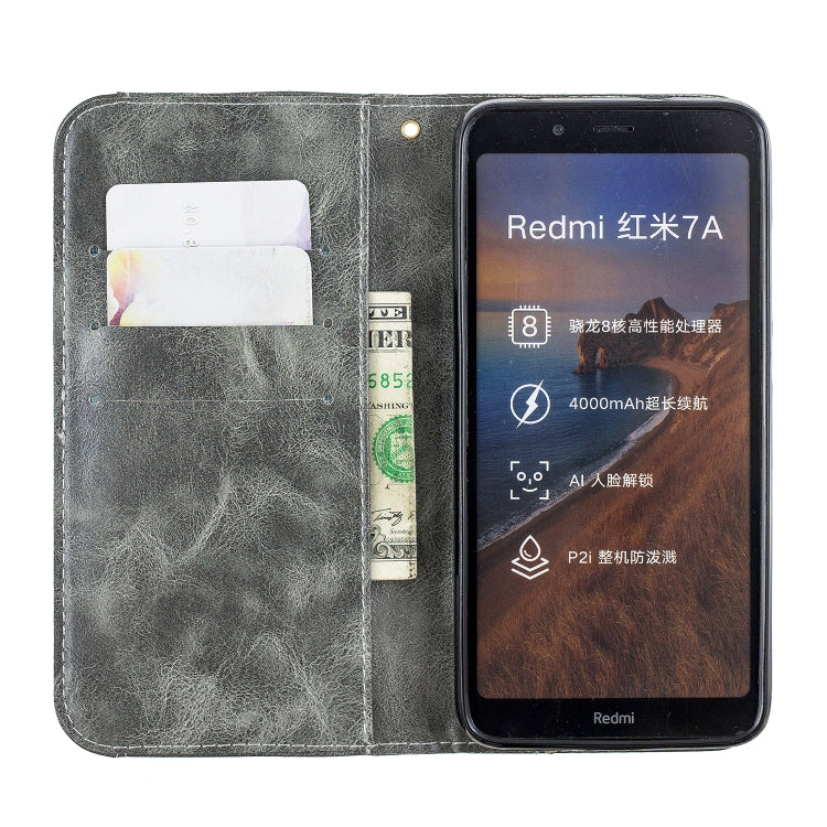 For Xiaomi Redmi 7A Copper Buckle Nappa Texture Horizontal Flip Leather Case, with Holder & Card Slots & Wallet