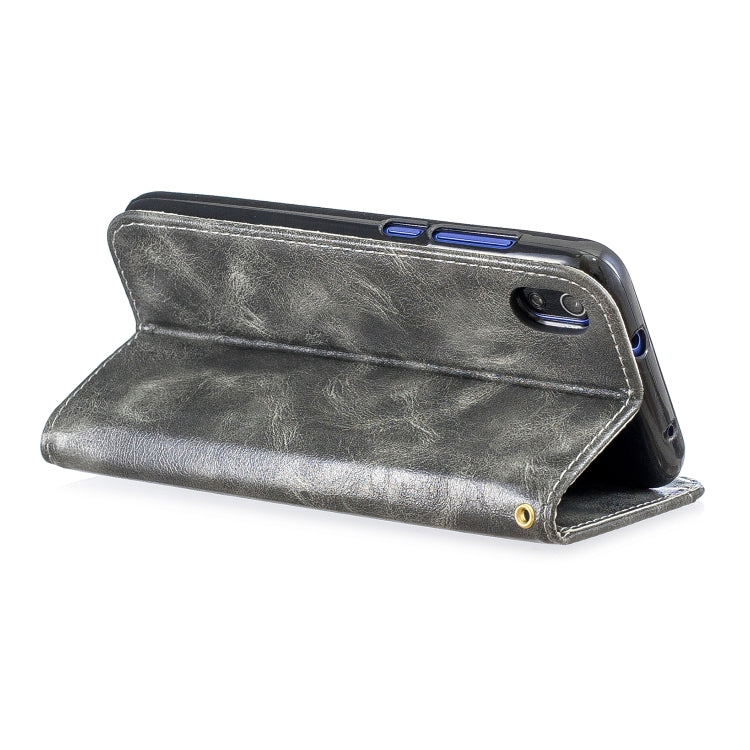 For Xiaomi Redmi 7A Copper Buckle Nappa Texture Horizontal Flip Leather Case, with Holder & Card Slots & Wallet