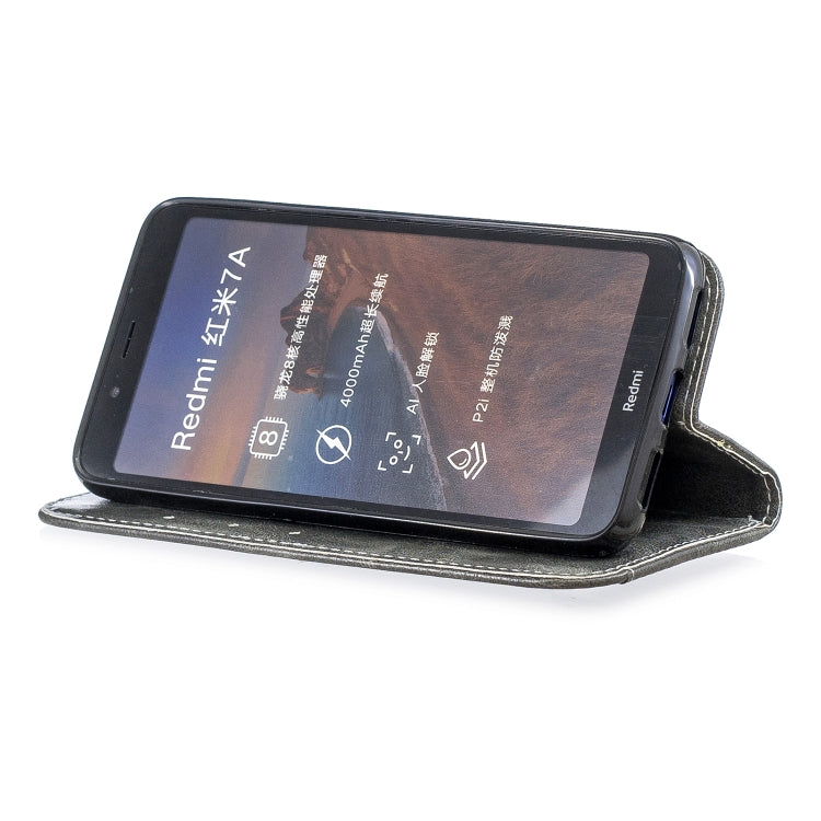 For Xiaomi Redmi 7A Copper Buckle Nappa Texture Horizontal Flip Leather Case, with Holder & Card Slots & Wallet