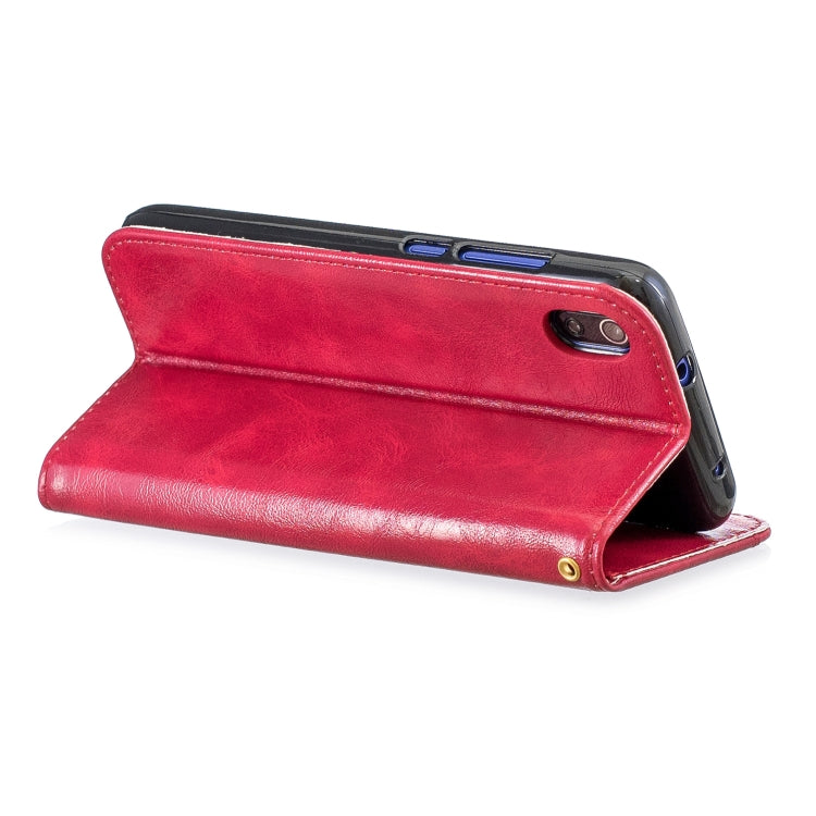 For Xiaomi Redmi 7A Copper Buckle Nappa Texture Horizontal Flip Leather Case, with Holder & Card Slots & Wallet