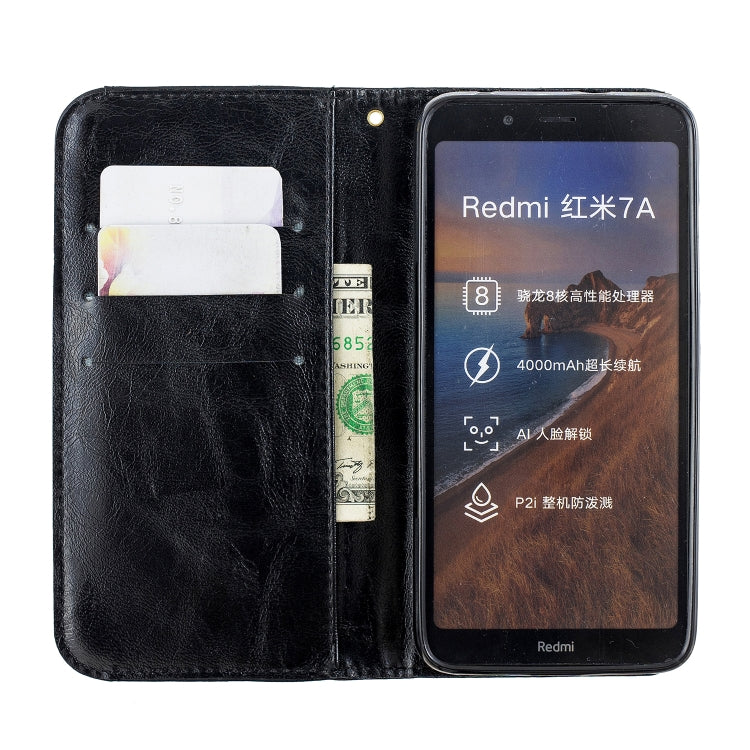 For Xiaomi Redmi 7A Copper Buckle Nappa Texture Horizontal Flip Leather Case, with Holder & Card Slots & Wallet