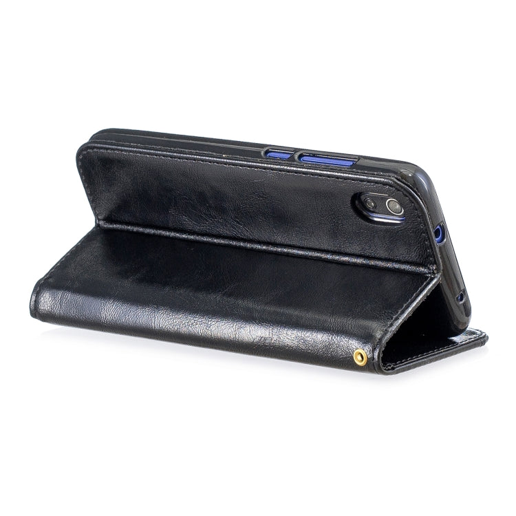 For Xiaomi Redmi 7A Copper Buckle Nappa Texture Horizontal Flip Leather Case, with Holder & Card Slots & Wallet