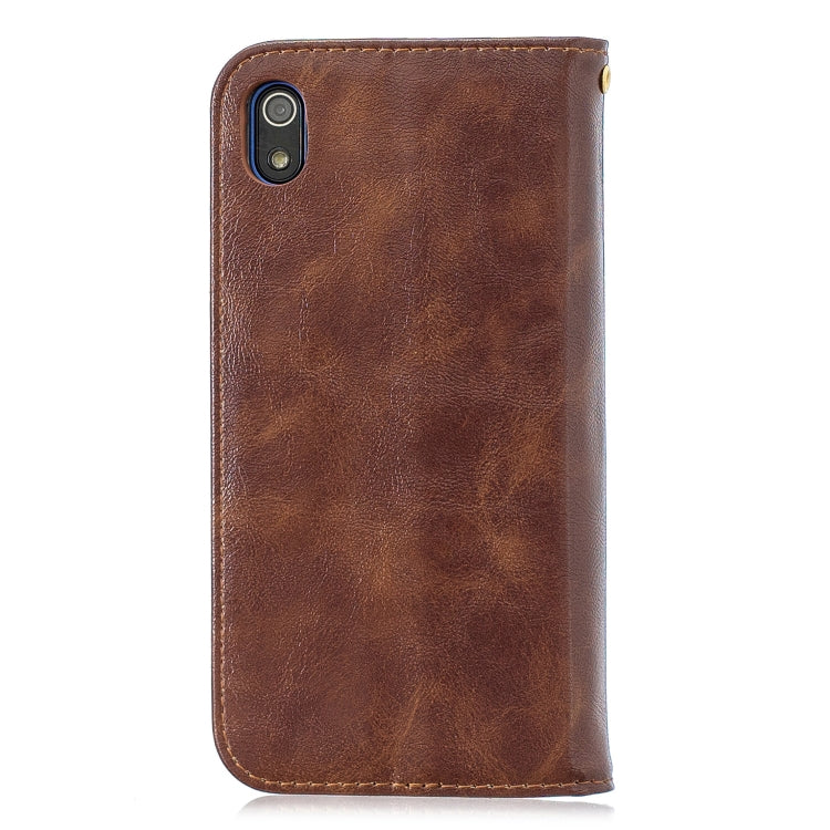 For Xiaomi Redmi 7A Copper Buckle Nappa Texture Horizontal Flip Leather Case, with Holder & Card Slots & Wallet