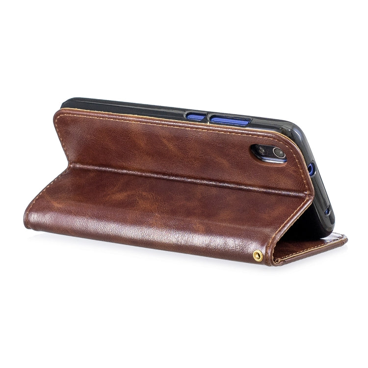 For Xiaomi Redmi 7A Copper Buckle Nappa Texture Horizontal Flip Leather Case, with Holder & Card Slots & Wallet