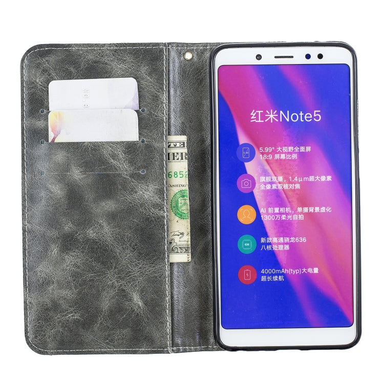 For Xiaomi Redmi Note5 Copper Buckle Nappa Texture Horizontal Flip Leather Case, with Holder & Card Slots & Wallet