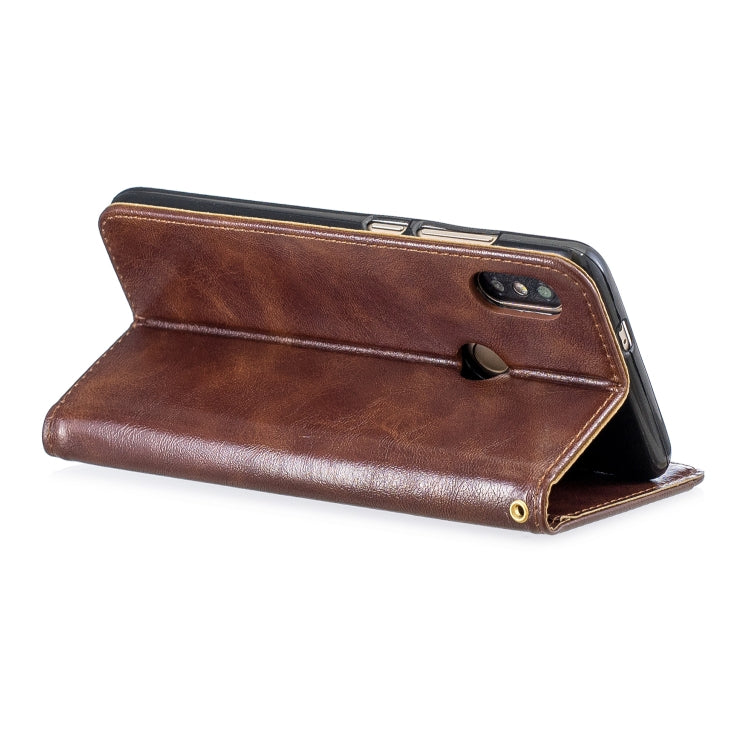 For Xiaomi Redmi Note5 Copper Buckle Nappa Texture Horizontal Flip Leather Case, with Holder & Card Slots & Wallet