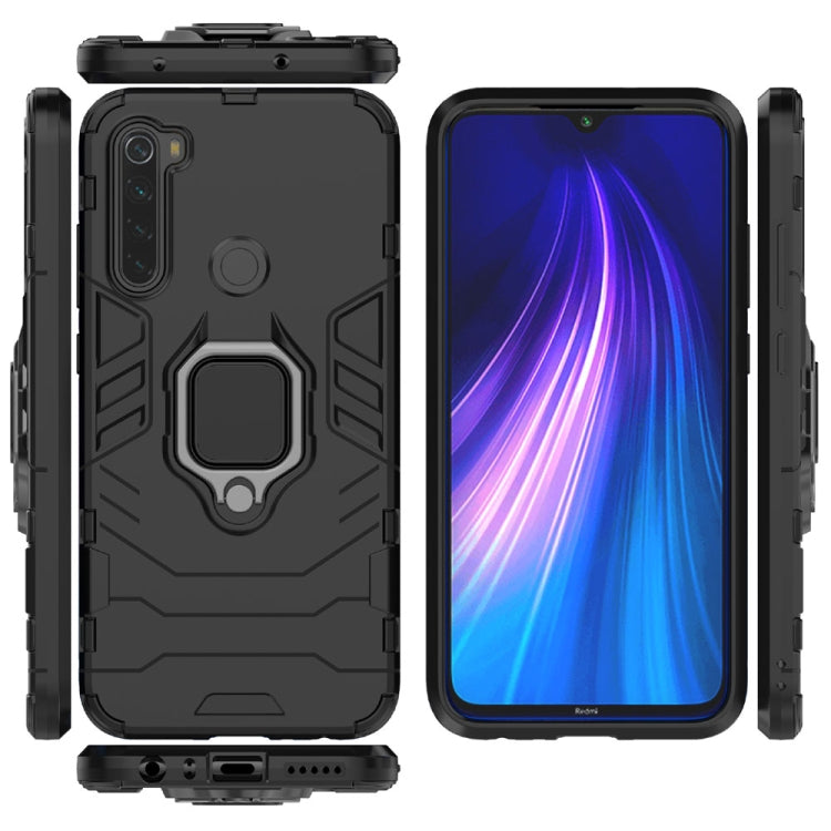 For Xiaomi Redmi Note8 PC + TPU Shockproof Protective Case with Magnetic Ring Holder