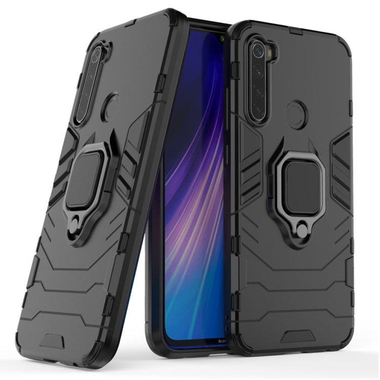 For Xiaomi Redmi Note8 PC + TPU Shockproof Protective Case with Magnetic Ring Holder