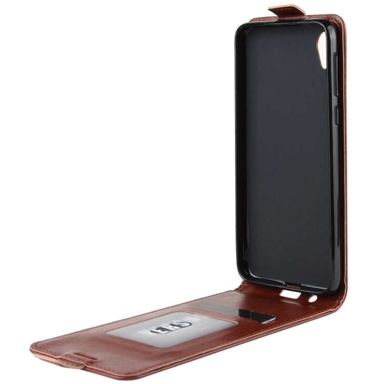 For Motorola Moto E6 Crazy Horse Vertical Flip Leather Protective Case