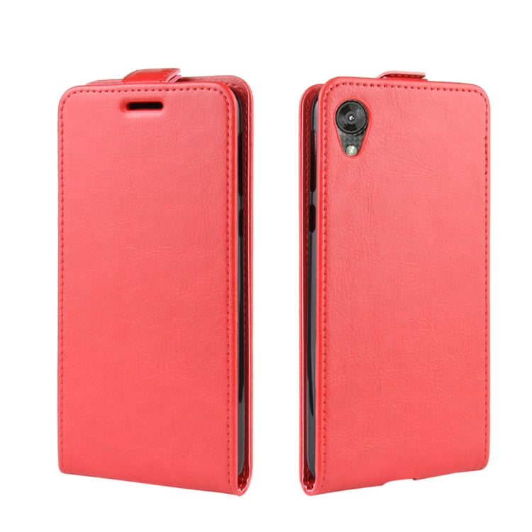 For Motorola Moto E6 Crazy Horse Vertical Flip Leather Protective Case