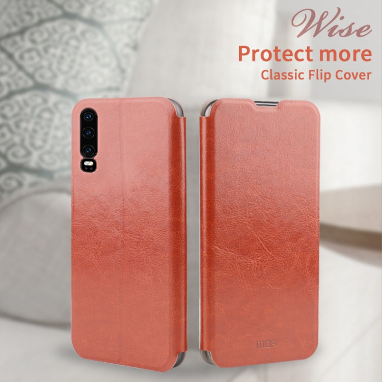 For Huawei P30 MOFI Rui Series Classical Leather Flip Leather Case With Bracket Embedded Steel Plate All-inclusive