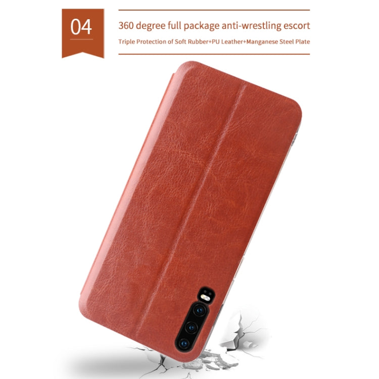 For Huawei P30 MOFI Rui Series Classical Leather Flip Leather Case With Bracket Embedded Steel Plate All-inclusive