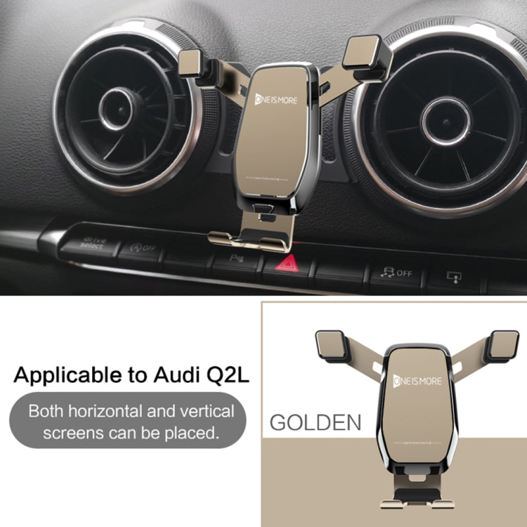 Horizontal And Vertical Screen Is Suitable For Audi Q2L Special Car Outlet Self-Gravity Mobile Phone Support(Gold)