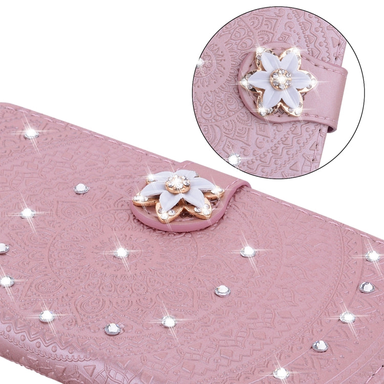 For Xiaomi Redmi 6 Pro Pressed Printing Sticking Drill Pattern Horizontal Flip PU Leather Case with Holder & Card Slots & Wallet & & Lanyard