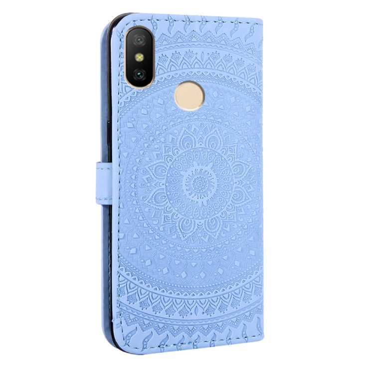 For Xiaomi Redmi 6 Pro Pressed Printing Sticking Drill Pattern Horizontal Flip PU Leather Case with Holder & Card Slots & Wallet & & Lanyard