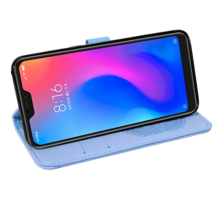 For Xiaomi Redmi 6 Pro Pressed Printing Sticking Drill Pattern Horizontal Flip PU Leather Case with Holder & Card Slots & Wallet & & Lanyard