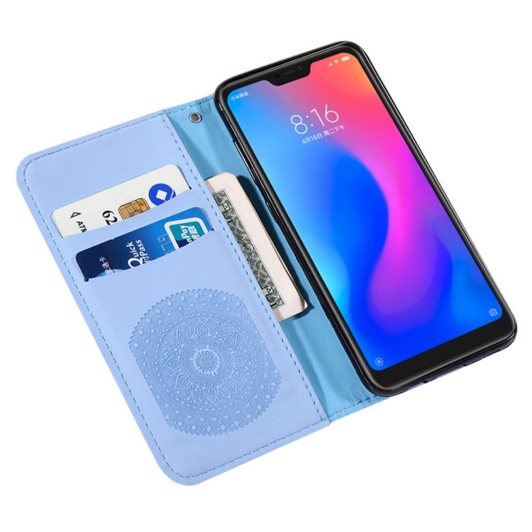 For Xiaomi Redmi 6 Pro Pressed Printing Sticking Drill Pattern Horizontal Flip PU Leather Case with Holder & Card Slots & Wallet & & Lanyard