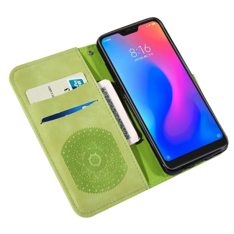 For Xiaomi Redmi 6 Pro Pressed Printing Sticking Drill Pattern Horizontal Flip PU Leather Case with Holder & Card Slots & Wallet & & Lanyard