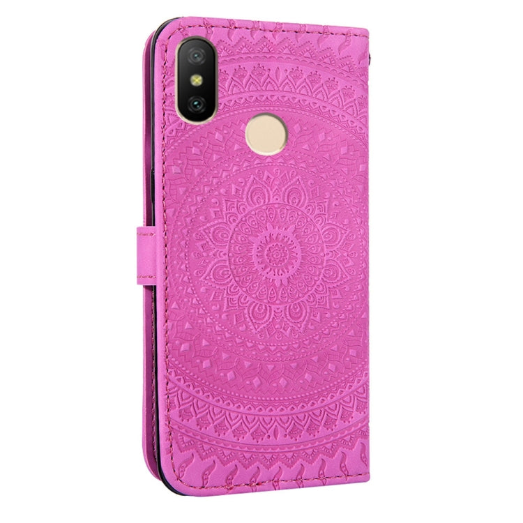 For Xiaomi Redmi 6 Pro Pressed Printing Sticking Drill Pattern Horizontal Flip PU Leather Case with Holder & Card Slots & Wallet & & Lanyard