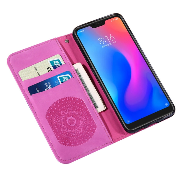 For Xiaomi Redmi 6 Pro Pressed Printing Sticking Drill Pattern Horizontal Flip PU Leather Case with Holder & Card Slots & Wallet & & Lanyard