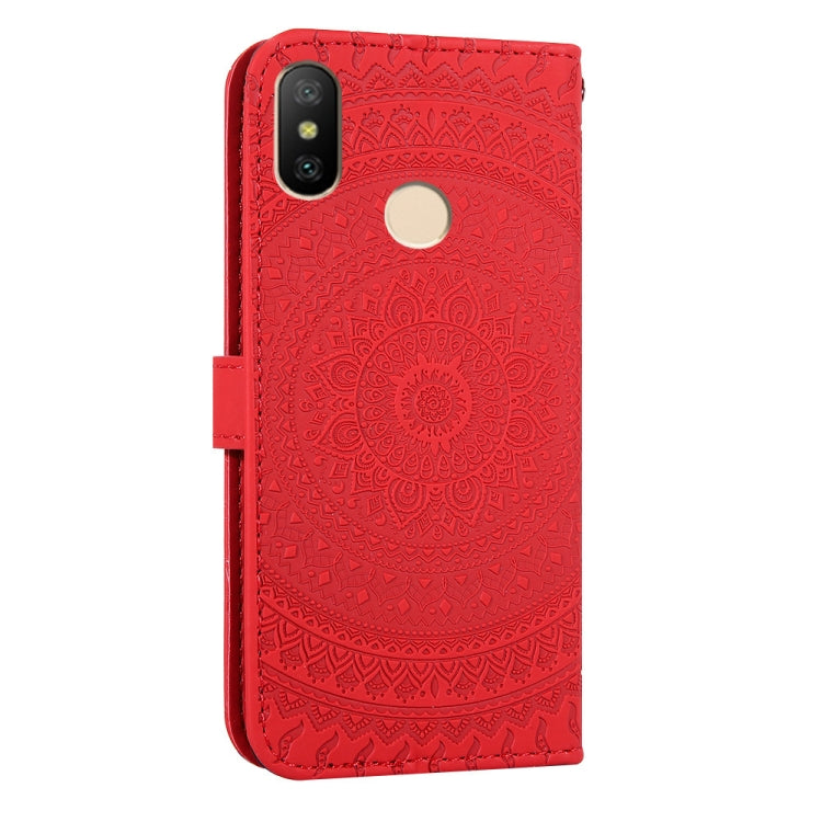 For Xiaomi Redmi 6 Pro Pressed Printing Sticking Drill Pattern Horizontal Flip PU Leather Case with Holder & Card Slots & Wallet & & Lanyard