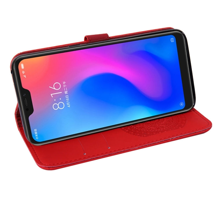 For Xiaomi Redmi 6 Pro Pressed Printing Sticking Drill Pattern Horizontal Flip PU Leather Case with Holder & Card Slots & Wallet & & Lanyard