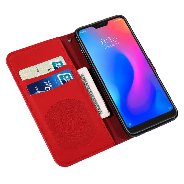 For Xiaomi Redmi 6 Pro Pressed Printing Sticking Drill Pattern Horizontal Flip PU Leather Case with Holder & Card Slots & Wallet & & Lanyard