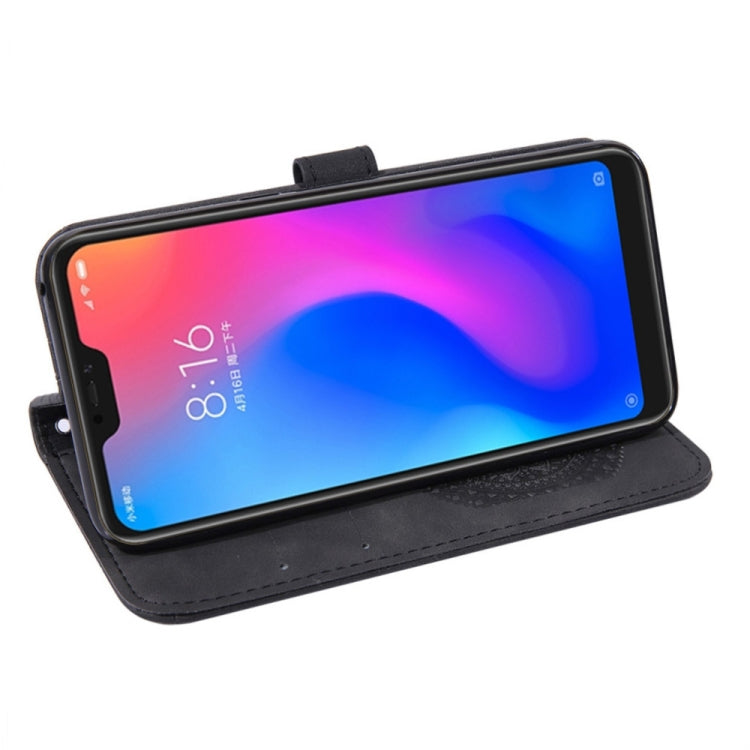 For Xiaomi Redmi 6 Pro Pressed Printing Sticking Drill Pattern Horizontal Flip PU Leather Case with Holder & Card Slots & Wallet & & Lanyard