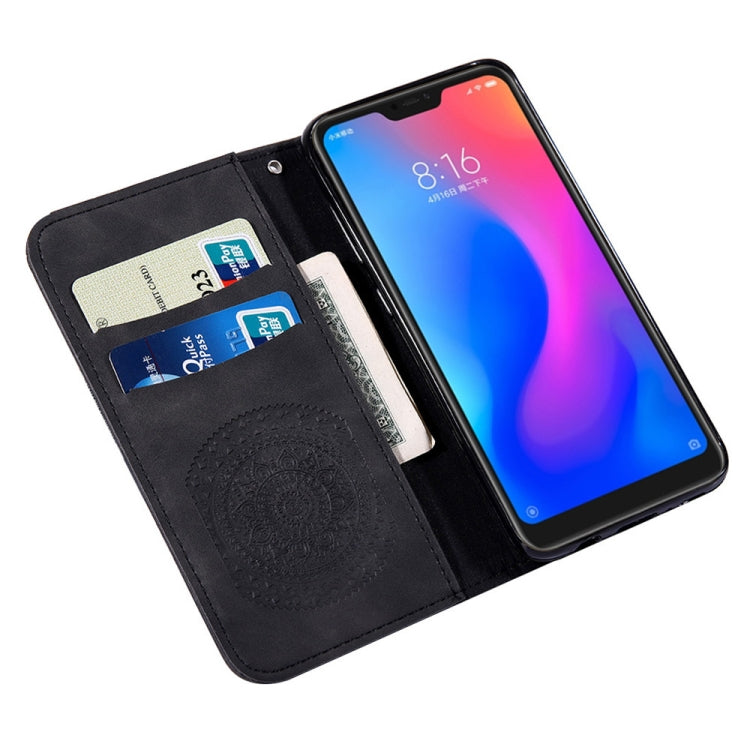 For Xiaomi Redmi 6 Pro Pressed Printing Sticking Drill Pattern Horizontal Flip PU Leather Case with Holder & Card Slots & Wallet & & Lanyard