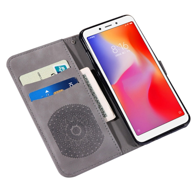For Xiaomi Redmi 6a Pressed Printing Sticking Drill Pattern Horizontal Flip PU Leather Case with Holder & Card Slots & Wallet & & Lanyard