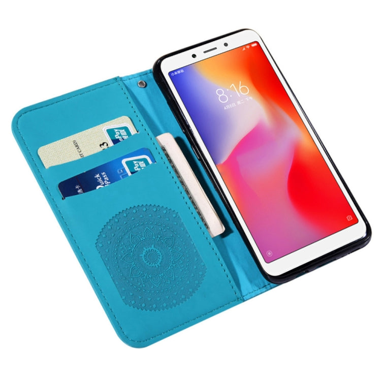 For Xiaomi Redmi 6a Pressed Printing Sticking Drill Pattern Horizontal Flip PU Leather Case with Holder & Card Slots & Wallet & & Lanyard