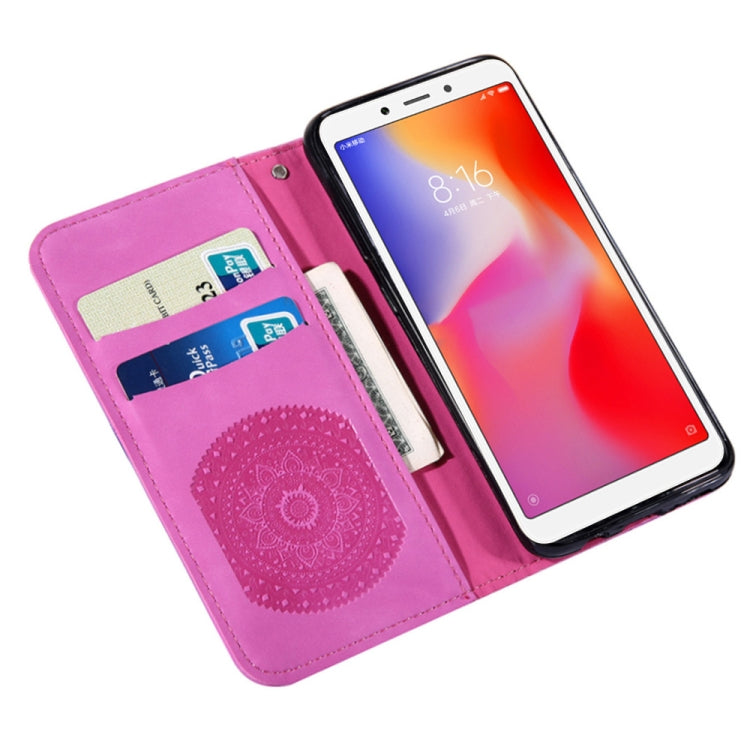 For Xiaomi Redmi 6a Pressed Printing Sticking Drill Pattern Horizontal Flip PU Leather Case with Holder & Card Slots & Wallet & & Lanyard