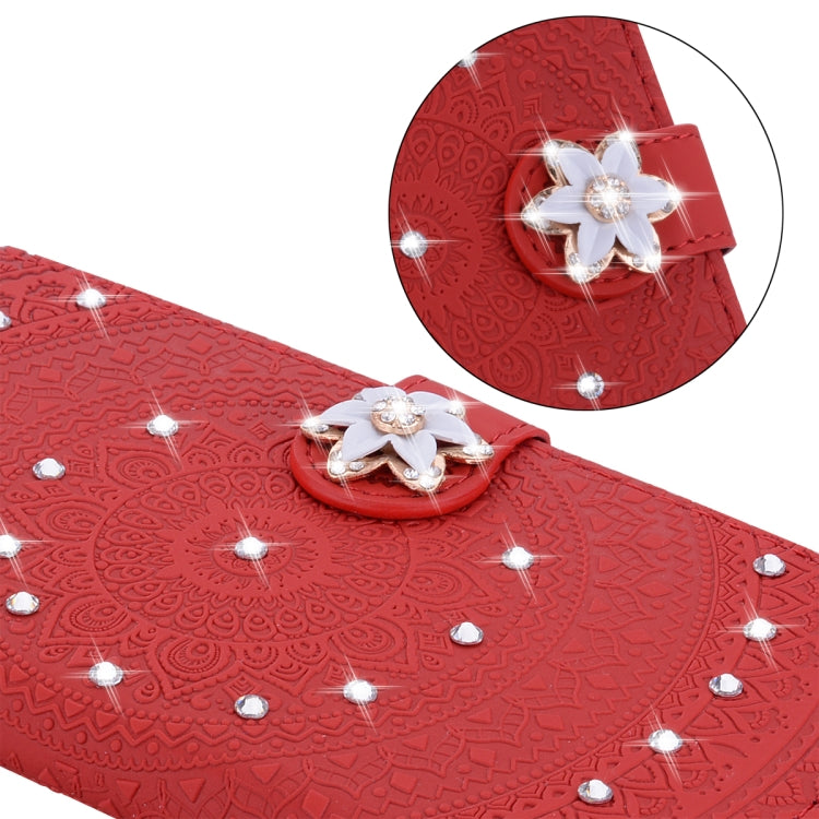 For Xiaomi Redmi 6a Pressed Printing Sticking Drill Pattern Horizontal Flip PU Leather Case with Holder & Card Slots & Wallet & & Lanyard