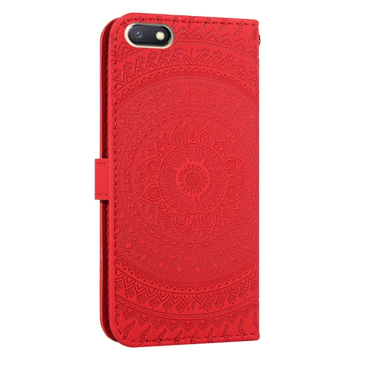 For Xiaomi Redmi 6a Pressed Printing Sticking Drill Pattern Horizontal Flip PU Leather Case with Holder & Card Slots & Wallet & & Lanyard