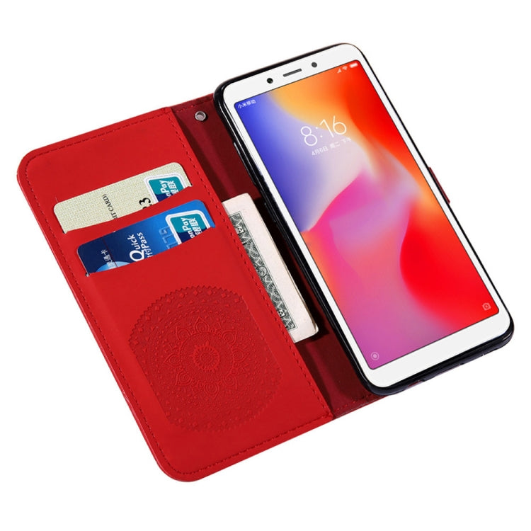 For Xiaomi Redmi 6a Pressed Printing Sticking Drill Pattern Horizontal Flip PU Leather Case with Holder & Card Slots & Wallet & & Lanyard