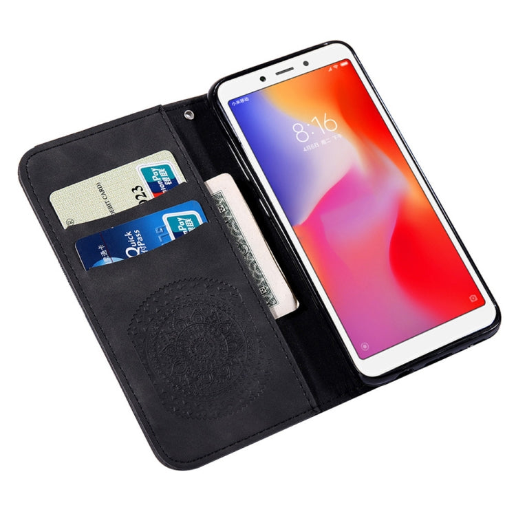 For Xiaomi Redmi 6a Pressed Printing Sticking Drill Pattern Horizontal Flip PU Leather Case with Holder & Card Slots & Wallet & & Lanyard