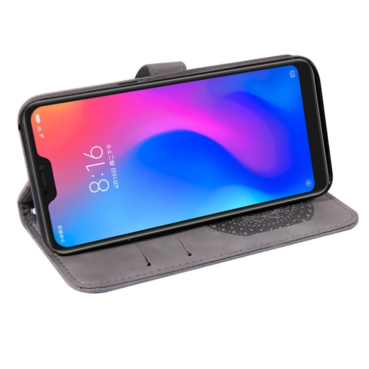 For Xiaomi Redmi Note 6 Pro Pressed Printing Sticking Drill Pattern Horizontal Flip PU Leather Case with Holder & Card Slots & Wallet & & Lanyard