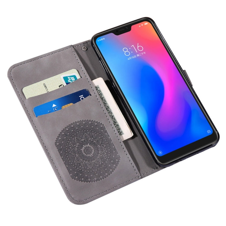 For Xiaomi Redmi Note 6 Pro Pressed Printing Sticking Drill Pattern Horizontal Flip PU Leather Case with Holder & Card Slots & Wallet & & Lanyard