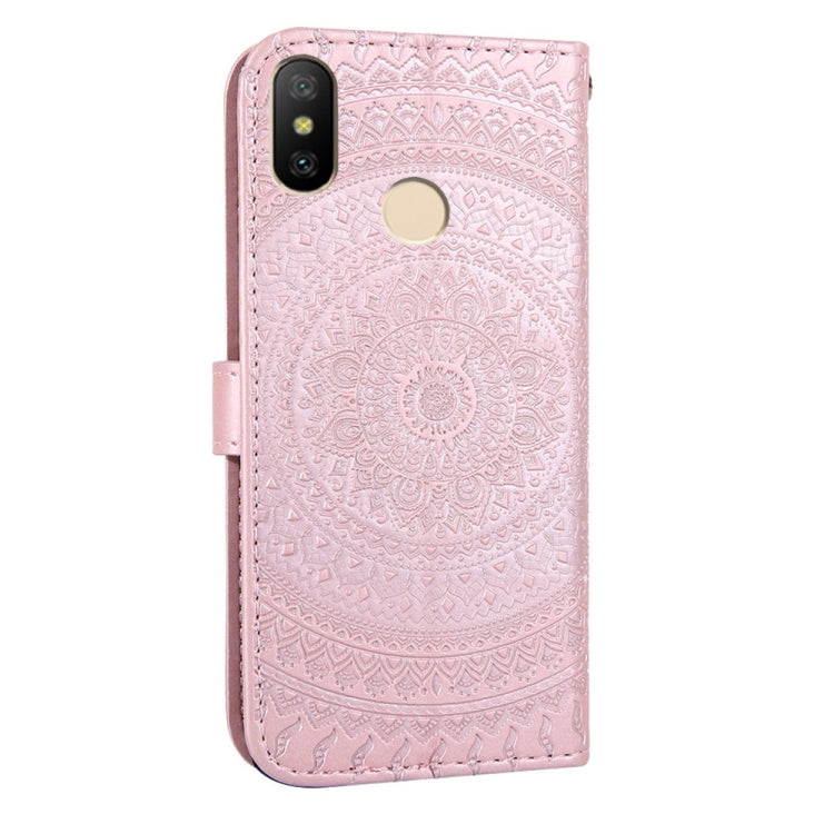 For Xiaomi Redmi Note 6 Pro Pressed Printing Sticking Drill Pattern Horizontal Flip PU Leather Case with Holder & Card Slots & Wallet & & Lanyard
