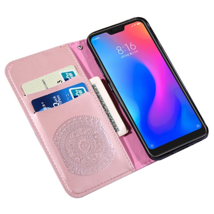For Xiaomi Redmi Note 6 Pro Pressed Printing Sticking Drill Pattern Horizontal Flip PU Leather Case with Holder & Card Slots & Wallet & & Lanyard
