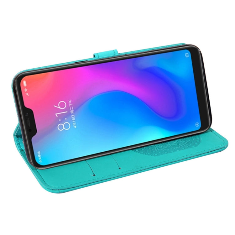 For Xiaomi Redmi Note 6 Pro Pressed Printing Sticking Drill Pattern Horizontal Flip PU Leather Case with Holder & Card Slots & Wallet & & Lanyard