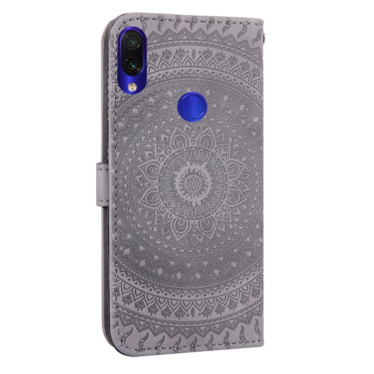 For Xiaomi Redmi Note 7 Pressed Printing Sticking Drill Pattern Horizontal Flip PU Leather Case with Holder & Card Slots & Wallet & & Lanyard