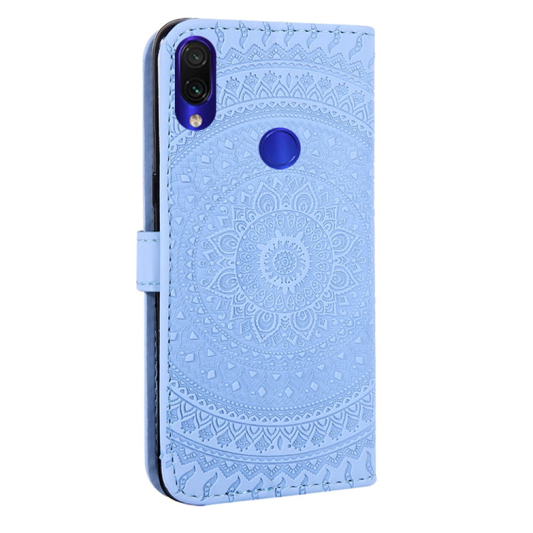 For Xiaomi Redmi Note 7 Pressed Printing Sticking Drill Pattern Horizontal Flip PU Leather Case with Holder & Card Slots & Wallet & & Lanyard