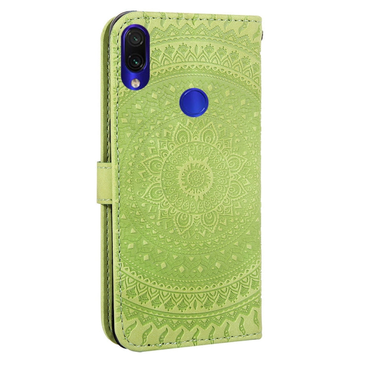 For Xiaomi Redmi Note 7 Pressed Printing Sticking Drill Pattern Horizontal Flip PU Leather Case with Holder & Card Slots & Wallet & & Lanyard